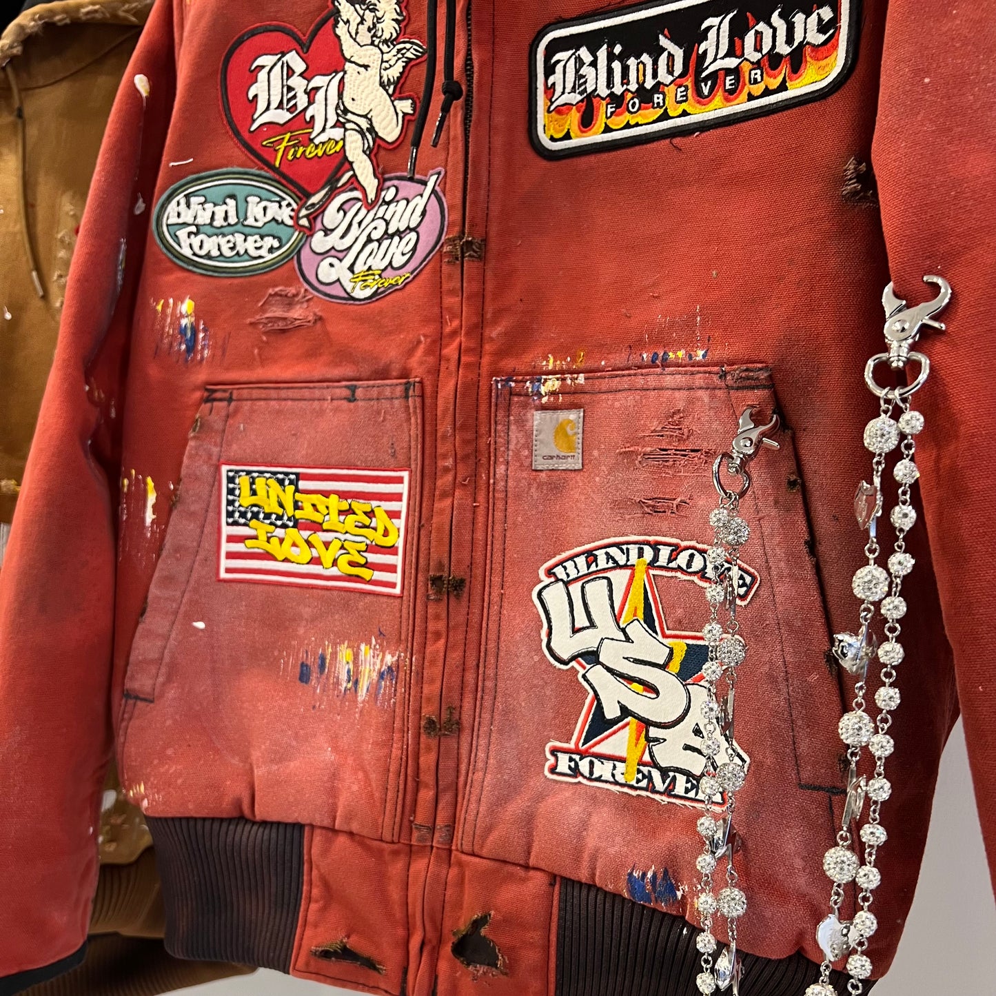 United Love Patchwork Jacket (Custom Garmet Dyed)