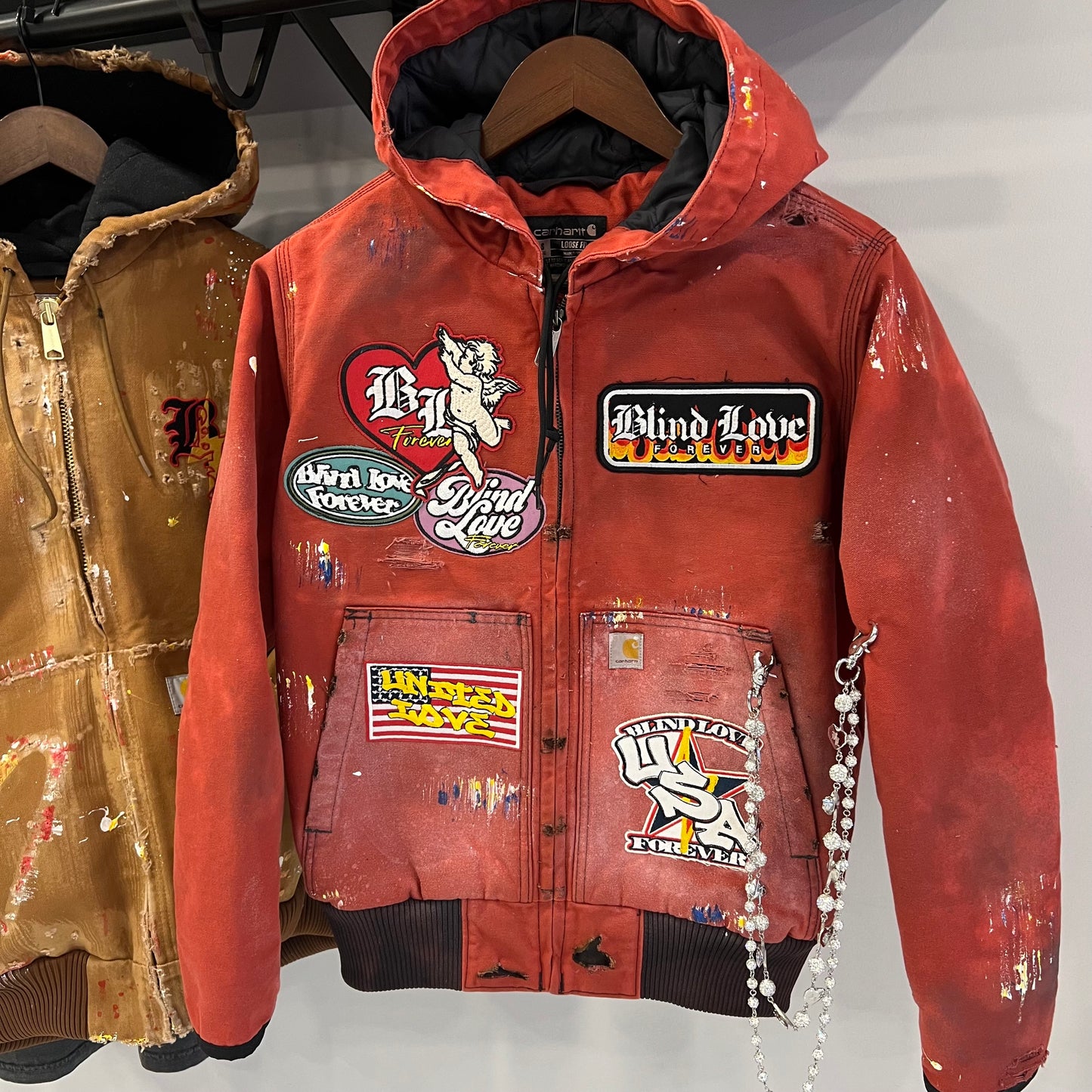 United Love Patchwork Jacket (Custom Garmet Dyed)